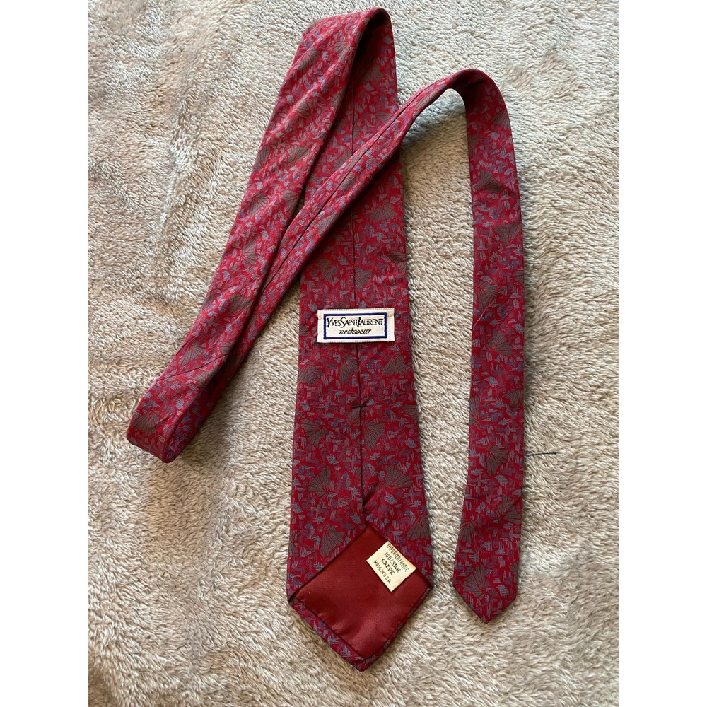 Vintage USA Yves Saint Laurent Silk Neck Tie Poetcore Classic Neckwear Ties